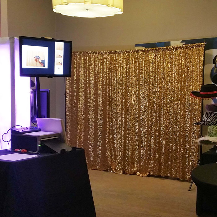 corporate photo booth rental open air style gold